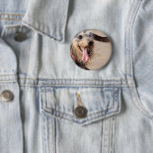 Happy Hund am Strand Button (Beispiel)