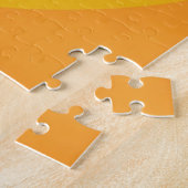 Happy Hund gegen farbigen Hintergrund Puzzle (Seite)