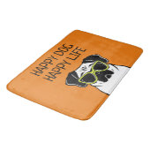 Happy Hund glückliches Leben Badematte (Schrägansicht)