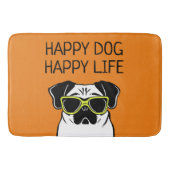 Happy Hund glückliches Leben Badematte (Vorderseite)