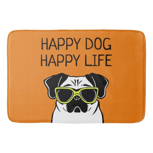 Happy Hund glückliches Leben Badematte (Vorderseite)