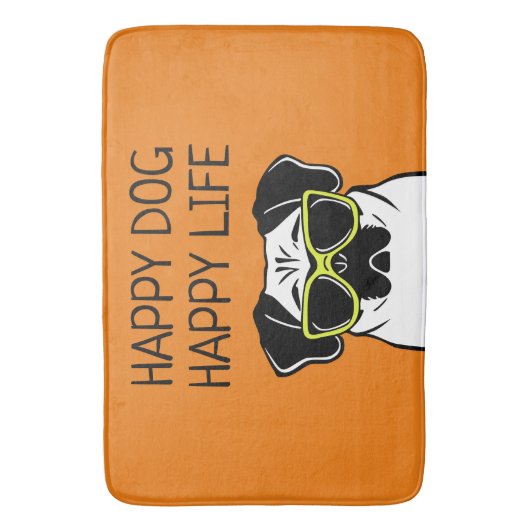 Happy Hund glückliches Leben Badematte (Vorderseite Vertikal)