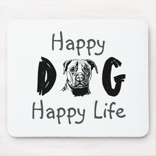Happy Hund glückliches Leben Mousepad (Vorne)