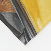 Happy Hund in Gelben Auto Art Print Fleecedecke (Ecke)