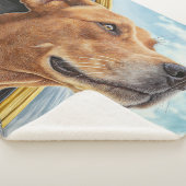 Happy Hund in Gelben Auto Art Print Sherpadecke (3/4)