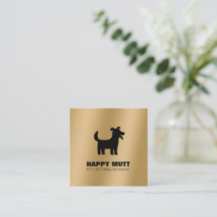 Happy Hund Logo Pet Sitting Service Care Imitate G Quadratische Visitenkarte