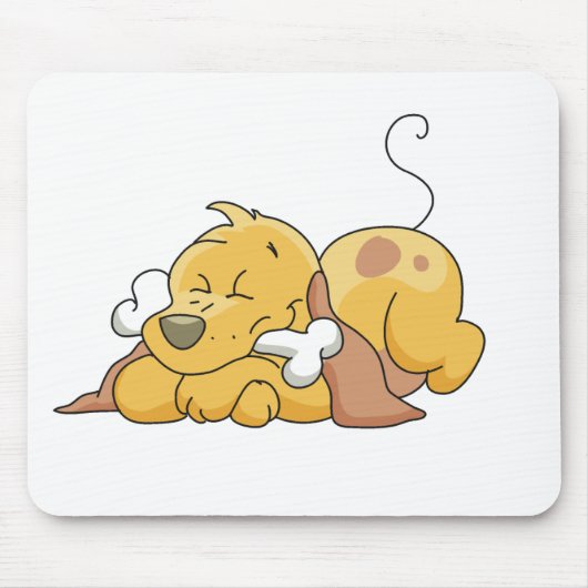 Happy Hund mit Knochen Mousepad (Vorne)