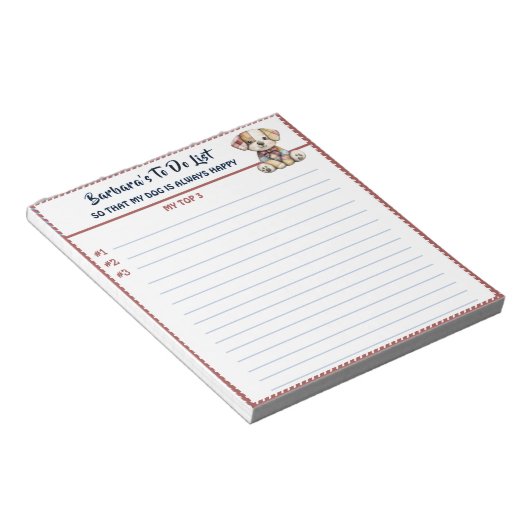 Happy Hund oder Foto Personalisiert, Planer zu tun Notizblock (angewinkelt)