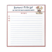 Happy Hund oder Foto Personalisiert, Planer zu tun Notizblock (Vorderseite)