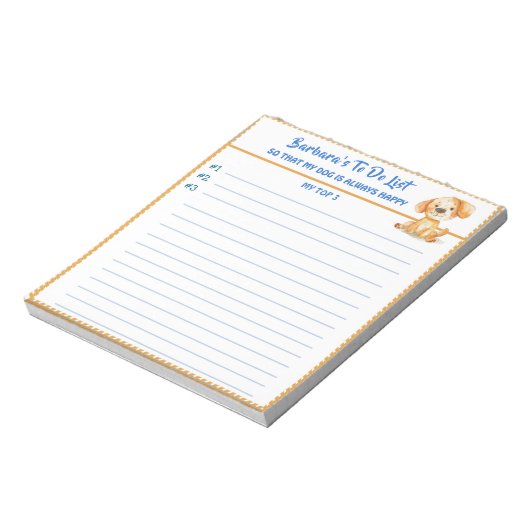 Happy Hund oder Foto Personalisiert, Planer zu tun Notizblock (Rotiert)