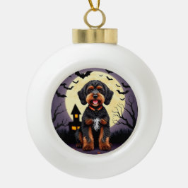 Happy Hund zu Halloween Thema Keramik Kugel-Ornament