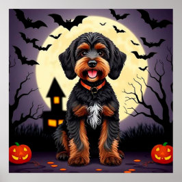 Happy Hund zu Halloween Thema Poster