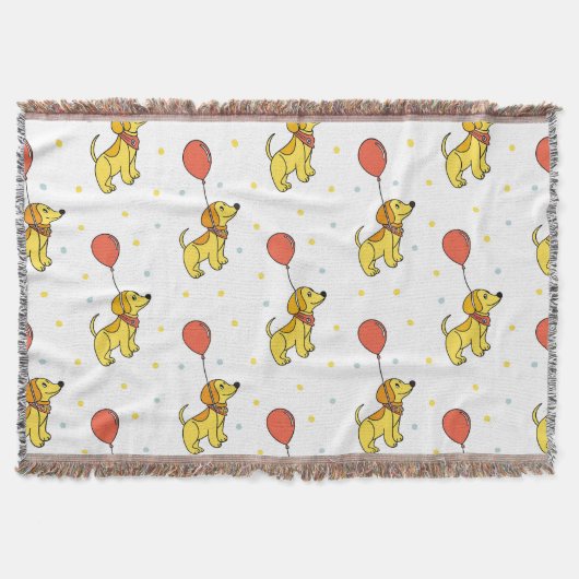 Happy Hunde mit Balloons-Muster Decke (Vorderseite)