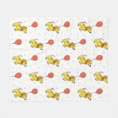 Happy Hunde mit Balloons-Muster Fleecedecke (Vorderseite (Horizontal))