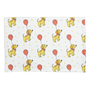 Happy Hunde mit Balloons-Muster Kissenbezug