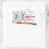 Happy Hunde mit Knochen Rechteckiger Aufkleber (Tasche)