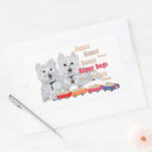 Happy Hunde mit Knochen Rechteckiger Aufkleber (Umschlag)