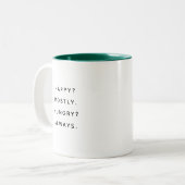 Happy Hungry Happy Humorous Coworker Mug Zweifarbige Tasse (Vorderseite Links)