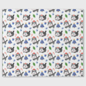 Happy Husky Christmas Pattern Geschenkpapier (Flach)