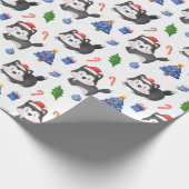 Happy Husky Christmas Pattern Geschenkpapier (Ecke)