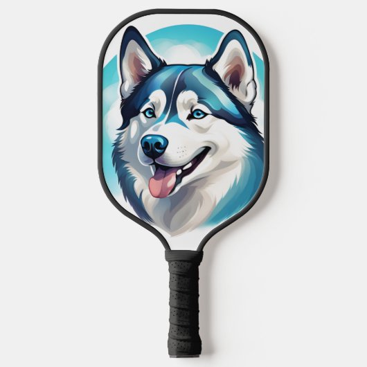 Happy Husky Dog Pet Pickleball Schläger (Vorderseite)