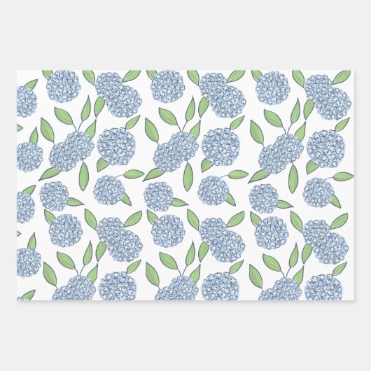 Happy Hydrangea Gift Wrap Geschenkpapier Set (Vorderseite 3)