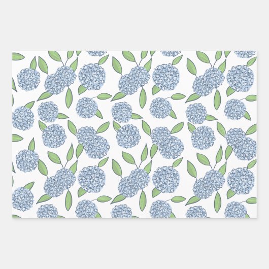 Happy Hydrangea Gift Wrap Geschenkpapier Set (Vorderseite)