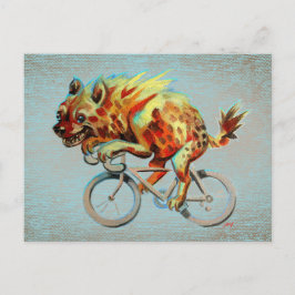 Happy Hyena Reiten auf dem Bike Postkarte