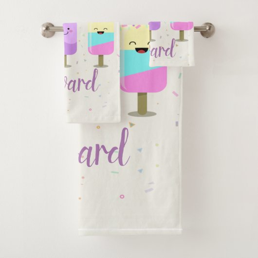 Happy Ice Cream Lächeln Bars & Popsicles Badhandtuch Set (Insitu)