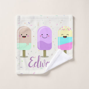 Happy Ice Cream Lächeln Bars & Popsicles Badhandtuch Set