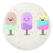 Happy Ice Cream Lächeln Bars & Popsicles Keramikknauf (Vorderseite)