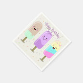 Happy Ice Cream Lächeln Bars & Popsicles Serviette (Ecke)