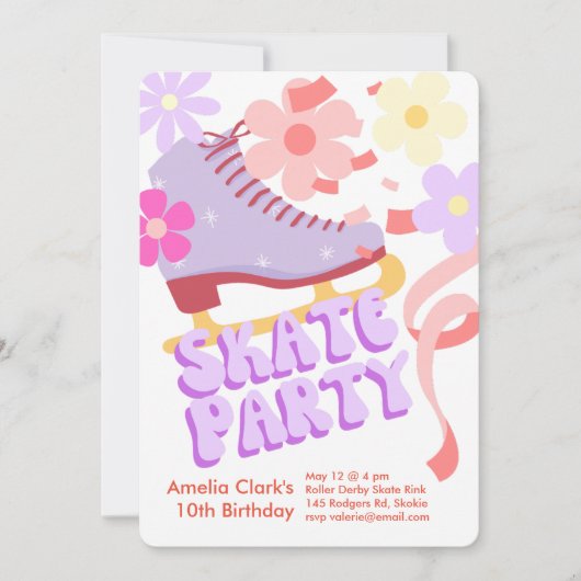 Happy Ice Skate Party Einladung (Vorderseite)