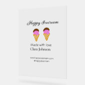 Happy Icecream add name website social media Acrylschild (Winkel)