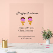 Happy Icecream add name website social media Acrylschild (Hochzeit)