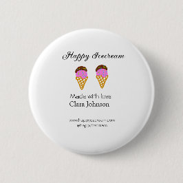 Happy Icecream add name website social media  Button