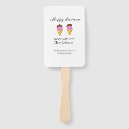 Happy Icecream add name website social media  Fächer