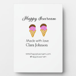 Happy Icecream add name website social media  Fotoplatte