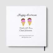 Happy Icecream add name website social media Gästebuch (Rückseite)