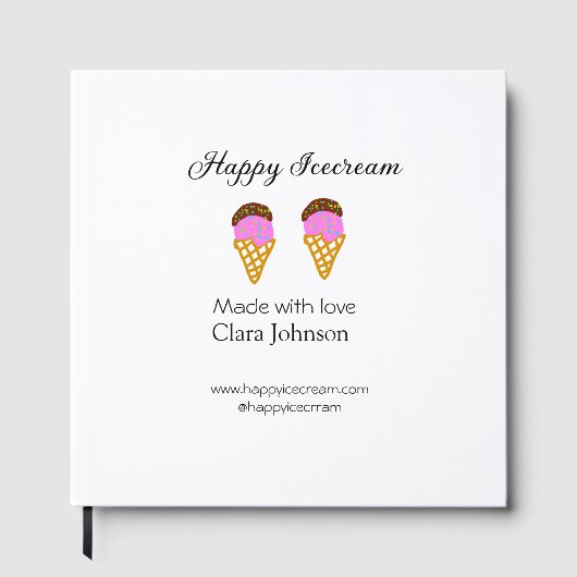 Happy Icecream add name website social media  Gästebuch (Vorderseite)