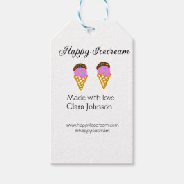 Happy Icecream add name website social media  Geschenkanhänger