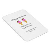 Happy Icecream add name website social media Magnet (Rechte Seite)