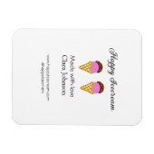 Happy Icecream add name website social media Magnet (Horizontal)
