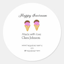 Happy Icecream add name website social media 