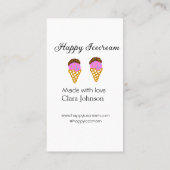 Happy Icecream add name website social media Visitenkarte (Rückseite)