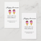 Happy Icecream add name website social media  Visitenkarte (Vorne/Hinten)