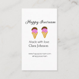 Happy Icecream add name website social media  Visitenkarte