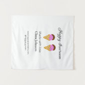 Happy Icecream add name website social media  Wandteppich (Vorderseite (Horizontal))