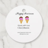 Happy Icecream hinzufügen Namen Website Social Med Geschenkanhänger (Rückseite)