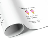 Happy Icecream hinzufügen Namen Website Social Med Geschenkpapier (Rolleneckpunkt)